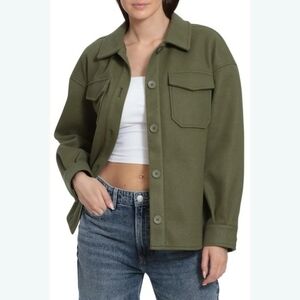 Avec Les Filles Boyfriend Shacket in Deep Green Size L